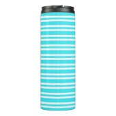 Blauw Witte Strepen Patroon Thermosbeker (Achterkant)