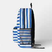 Blauw Witte Strepen, Roer, Bootnaam Bedrukte Rugzak (Rechts)