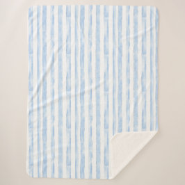 Blauw Witte Strepen   Sherpa Deken