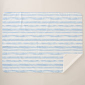 Blauw Witte Strepen   Sherpa Deken (Voorkant (horizontaal))