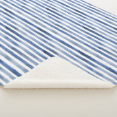 Blauw Witte Strepen Sherpa Deken (3/4)