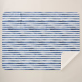 Blauw Witte Strepen Sherpa Deken (Voorkant (horizontaal))