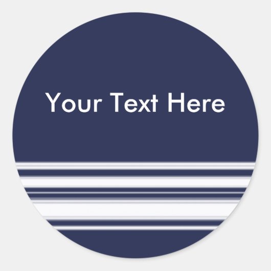 Blauw-witte strepen Sticker (Voorkant)