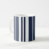 Blauw Witte Strepen Strandhuis Koffiemok (Voorkant links)