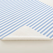 Blauw-witte strepen strandhuis sherpa deken (3/4)