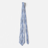 Blauw Witte Strepen Stropdas (Voorkant)