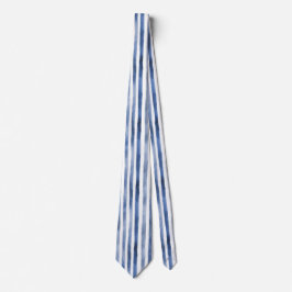 Blauw Witte Strepen Stropdas