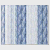 Blauw Witte Strepen Verjaardag Cadeaupapier (Vlak)
