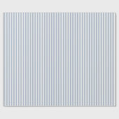 Blauw Witte Strepen Verjaardag Cadeaupapier (Vlak)