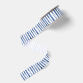 Blauw Witte Strepen Verjaardag Grosgrain Lint (Achterkant)