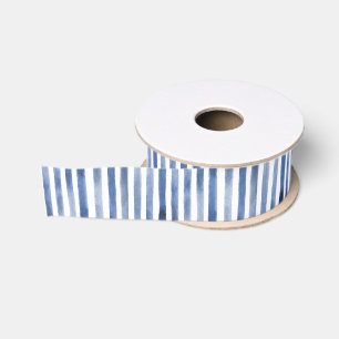 Blauw Witte Strepen Verjaardag Grosgrain Lint