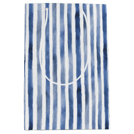 Blauw Witte Strepen Verjaardag Medium Cadeauzakje