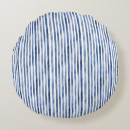Blauw Witte Strepen Verjaardag Rond Kussen