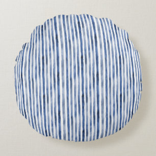 Blauw Witte Strepen Verjaardag Rond Kussen