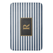 Blauw/witte strepen — Wismat Badmat (Voorkant Verticaal)