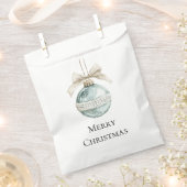 Blauw Witte Strik Kerst Ornament Bedankzakje (Geknipt)