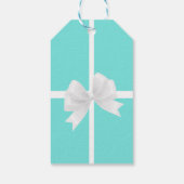 Blauw & Witte Strik Trouw Bruids Cadeautag Cadeaulabel (Achterkant)