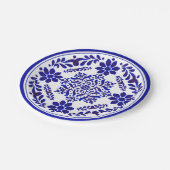 Blauw-witte Talavera Drie Papieren Bordje (Gekanteld)