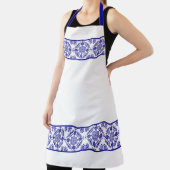 Blauw-witte Talavera Drie Schort (Insitu)