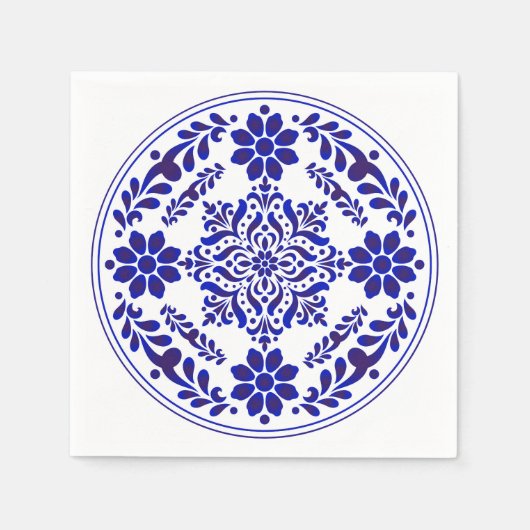 Blauw-witte Talavera Drie Servet (Voorkant)