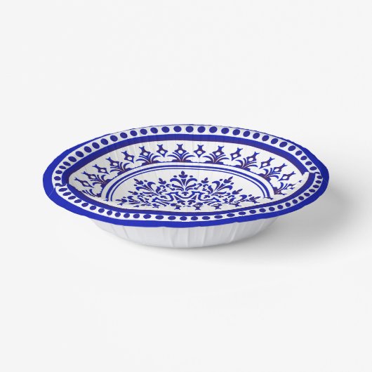 Blauw-witte Talavera Vier Papieren Kommen (Gebogen)