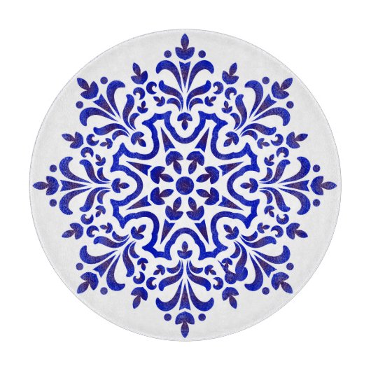 Blauw-witte Talavera Vier Snijplank (Voorkant)