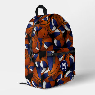 blauw witte teamkleuren basketbal patroon bedrukte rugzak