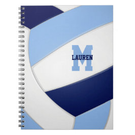blauw witte teamkleuren sport kinderen volleybal  notitieboek