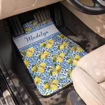 Blauw Witte Tegel Citroen Mediterraan Patroon Naam