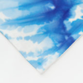Blauw Witte Tie Dye Fleece Deken (Hoek)