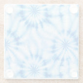 Blauw Witte Tie Dye Glazen Onderzetter (Achterkant)