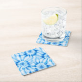 Blauw Witte Tie Dye Kartonnen Onderzetters (Insitu)