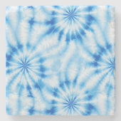 Blauw Witte Tie Dye Stenen Onderzetter (Voorkant)