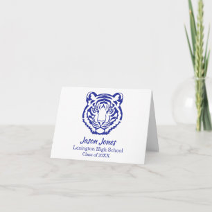 Blauw-Witte Tijgers Mascotte Afstuderen Bedankkaart