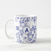 Blauw-witte Toile de Jouy Bruidsdouche Koffiemok (Links)
