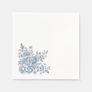 Blauw-witte Toile De Jouy-cocktailservetten Servet