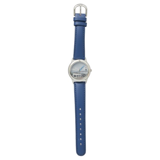 Blauw-witte trein horloge (Vlak)