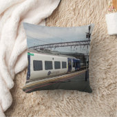 Blauw-witte trein kussen (Deken)