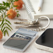 Blauw-witte trein sleutelhanger (Voorkant Rechts)