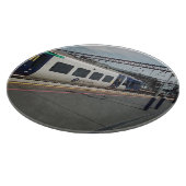 Blauw-witte trein snijplank (Hoek)