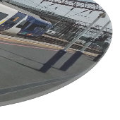 Blauw-witte trein snijplank (Hoek)