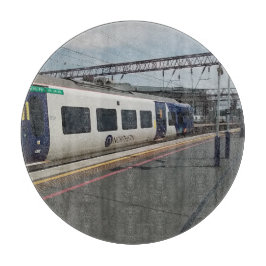 Blauw-witte trein snijplank