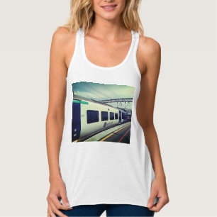 Blauw-witte trein tanktop