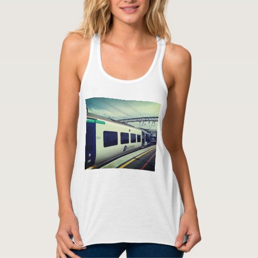 Blauw-witte trein tanktop (Voorkant)