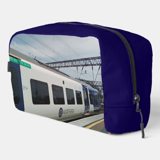 Blauw-witte trein toilettasje (Rechterhoek)