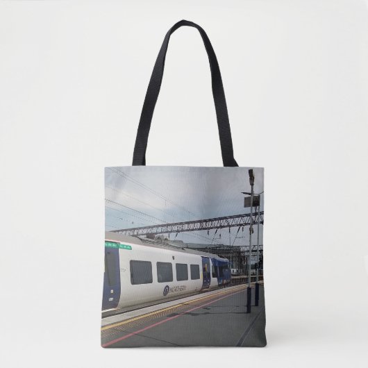 Blauw-witte trein tote bag (Voorkant)