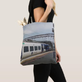 Blauw-witte trein tote bag (Dichtbij)