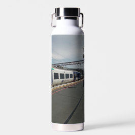 Blauw-witte trein waterfles