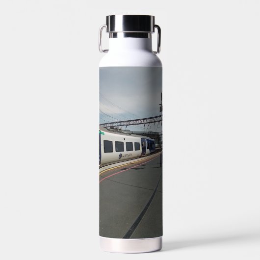 Blauw-witte trein waterfles (Voorkant)