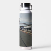 Blauw-witte trein waterfles (Achterkant)